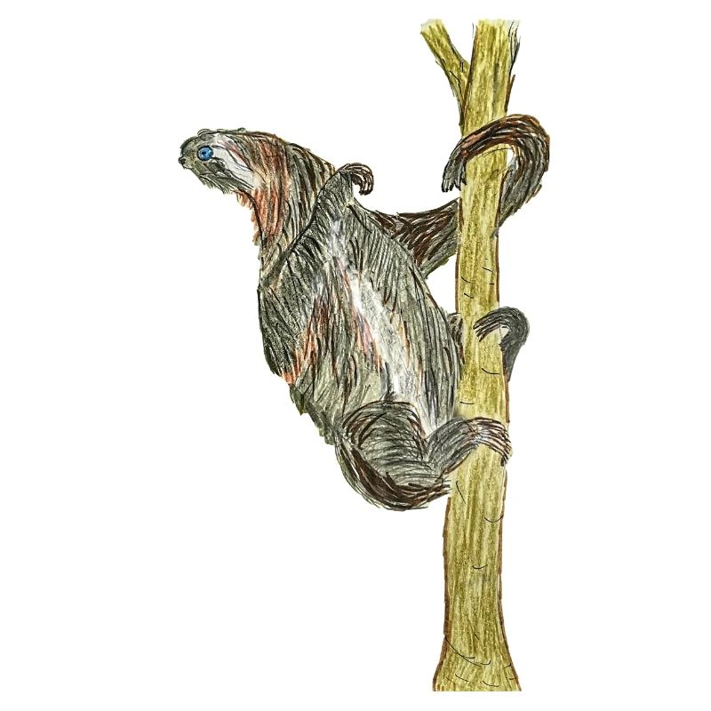 Monkey artwork on tree