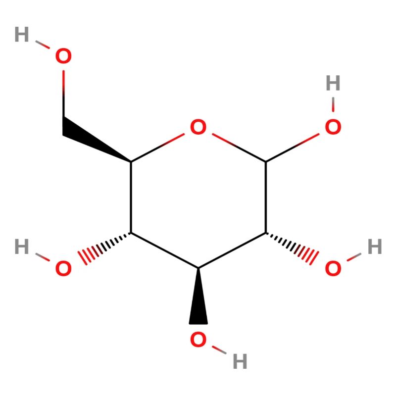Glucose Molecule - Colored Structural Formula