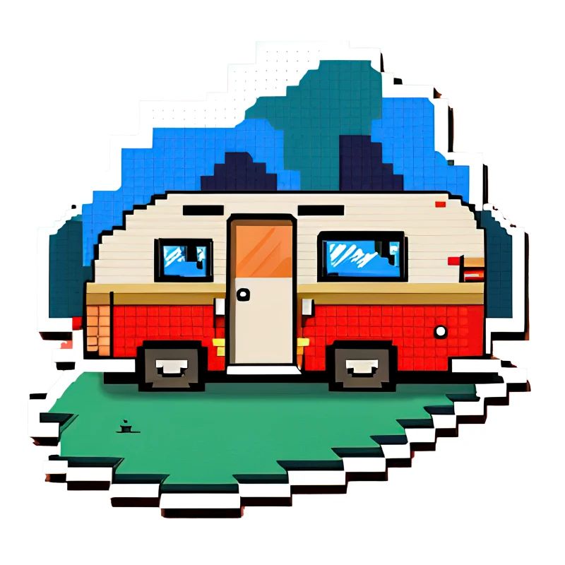 pixel vintage camper