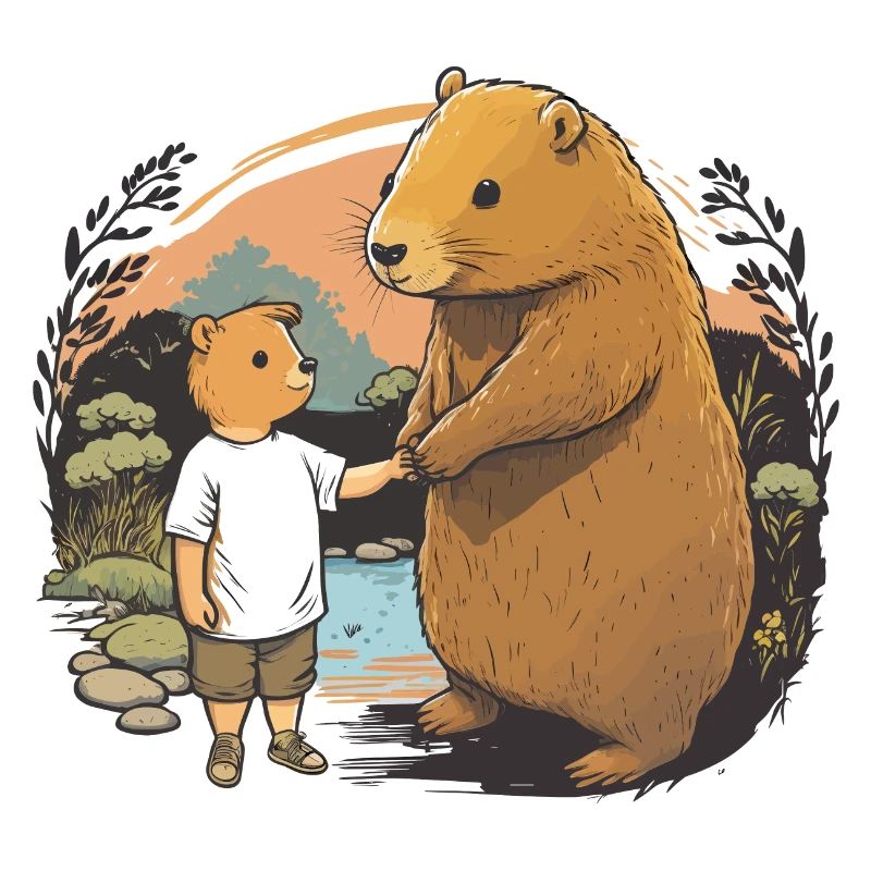 Capybara Mama und Kind Muttertag