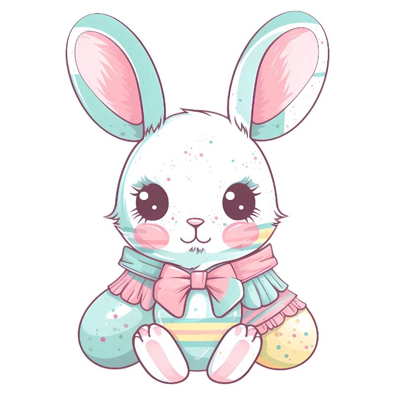 Pastel Easter Bunny with bow