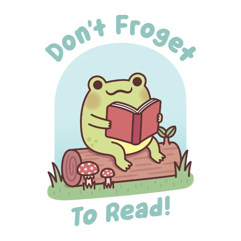 Grenouille mignonne lisant joyeusement Dont Froget à lire Jeu de mots