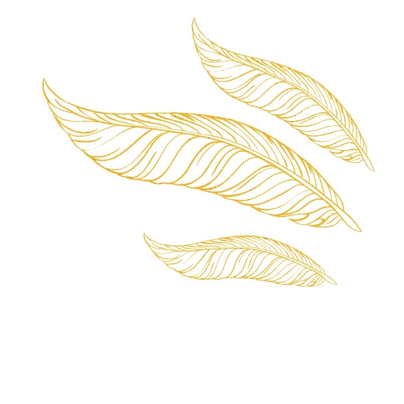 plumes dorées