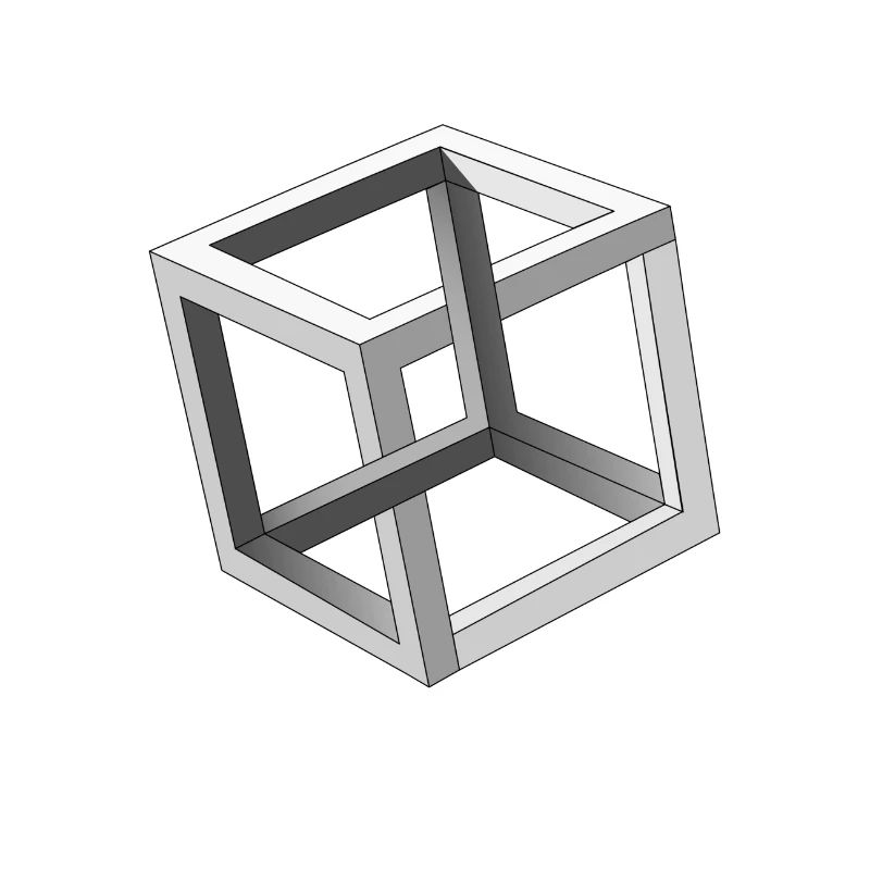 Illusion d'optique de cube