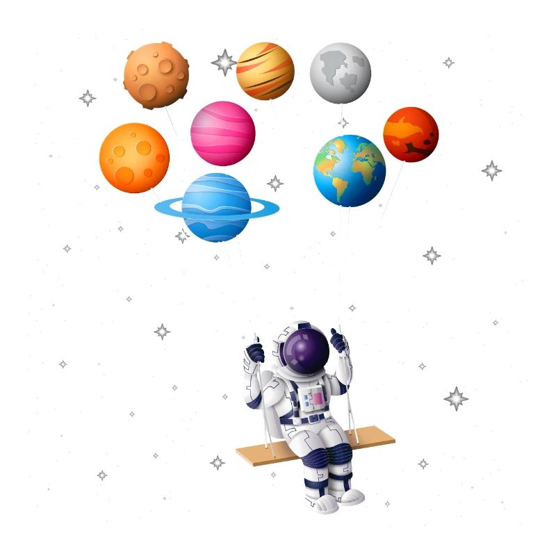 Astronaut planet swing solar system sun earth
