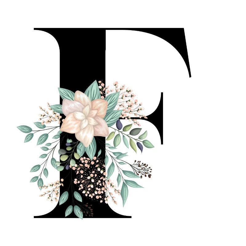 lettre F fleuris