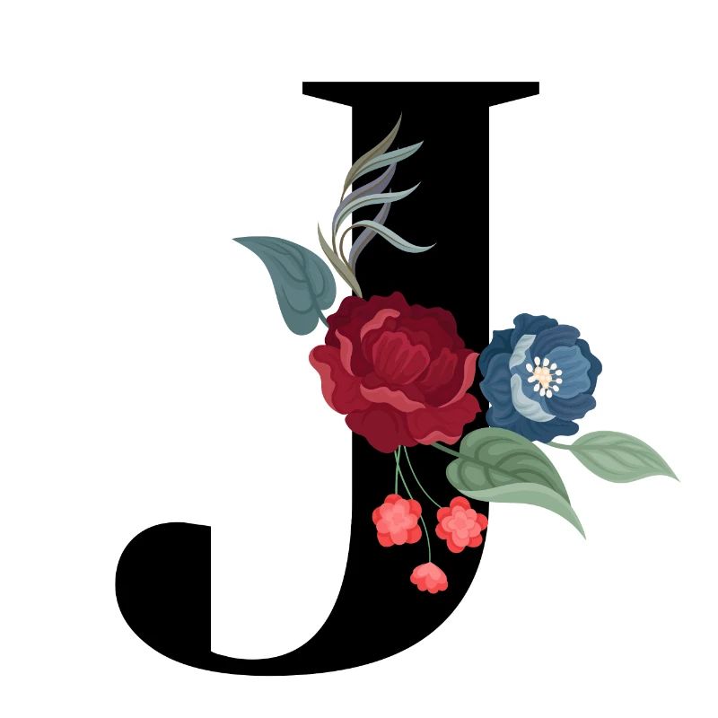 lettre j fleuris