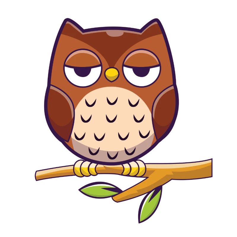 Bored Owl - gelangweilte Eule sitzt auf Ast