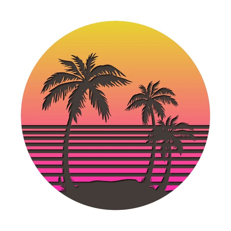 Synthwave Sun and Palms