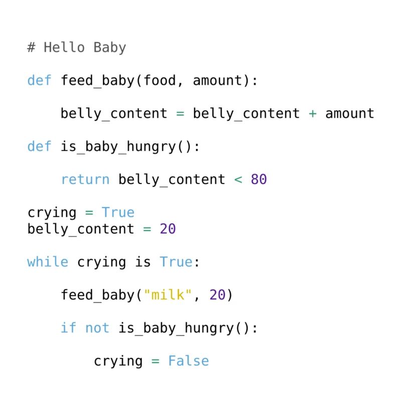 Python Code Baby Hello World Baby Programmation