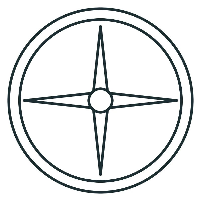 Compass rose with points