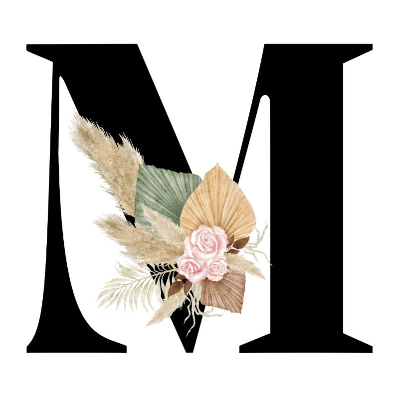 lettre M fleuris