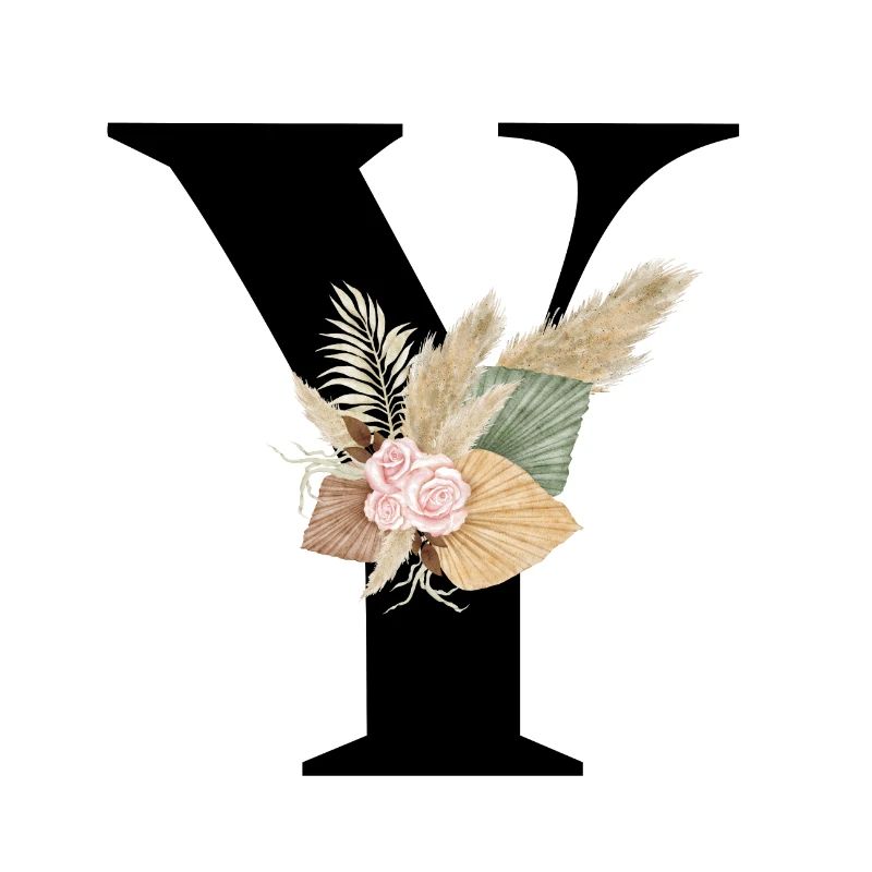 lettre Y fleuris