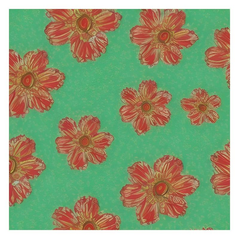 Red flower patterns
