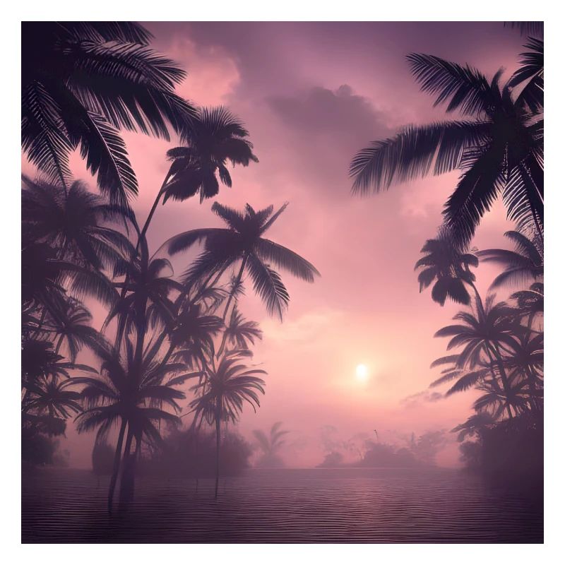 Evening among palm trees