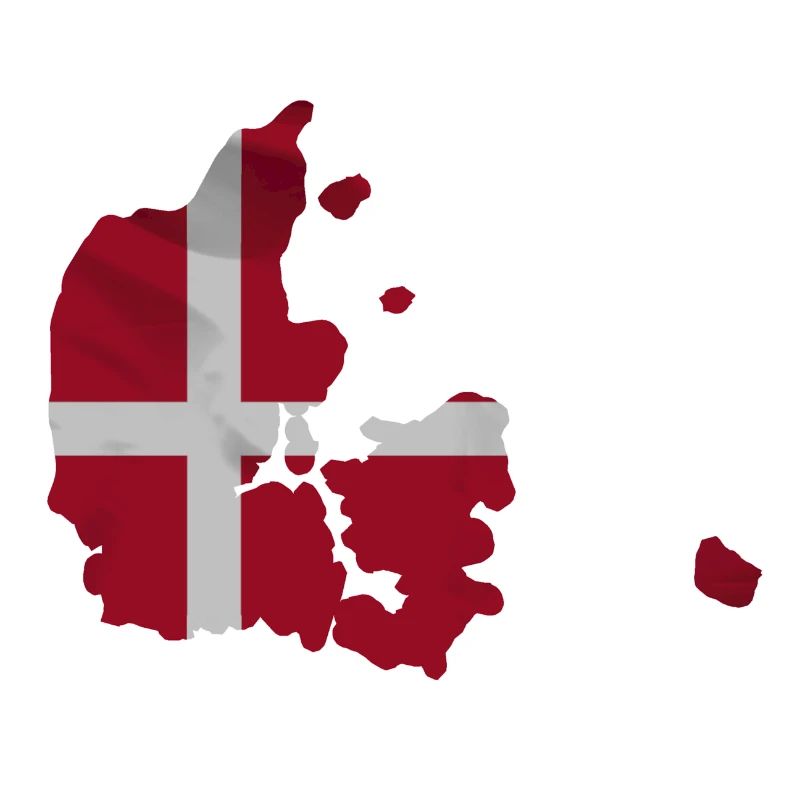 Drapeau du Danemark en forme de pays