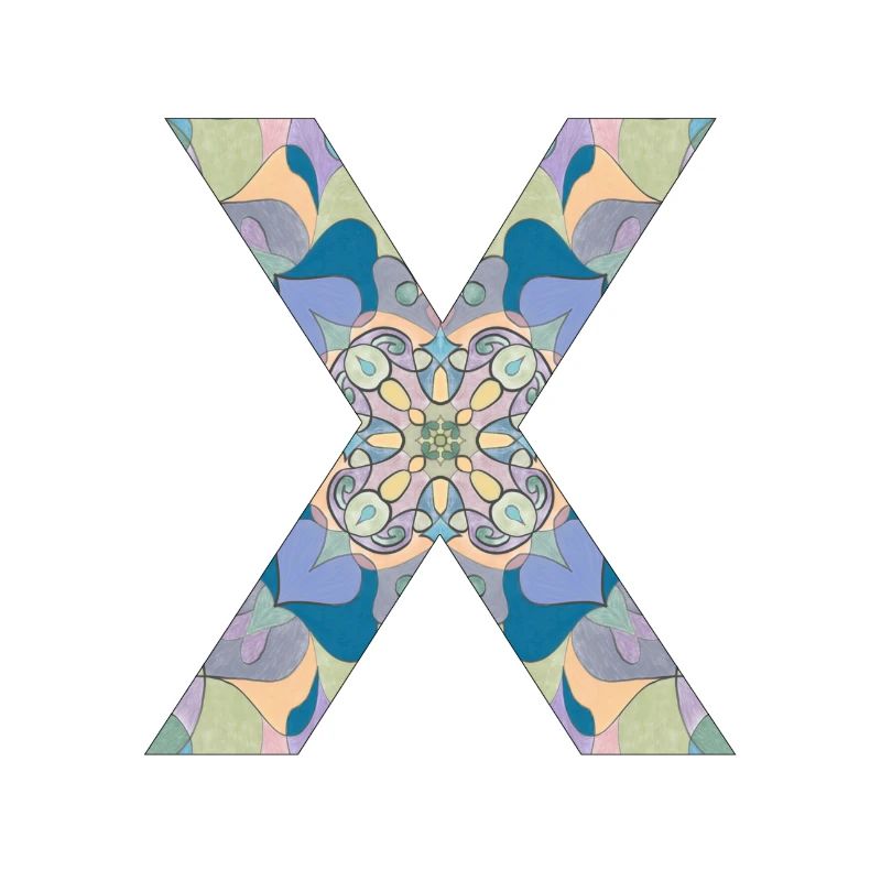 Buchstabe X im Mandala