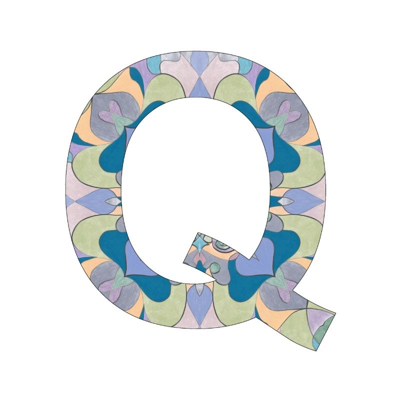 Buchstabe Q im Mandala