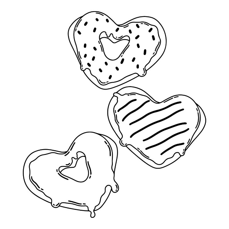 Heart donuts Valentines 90s