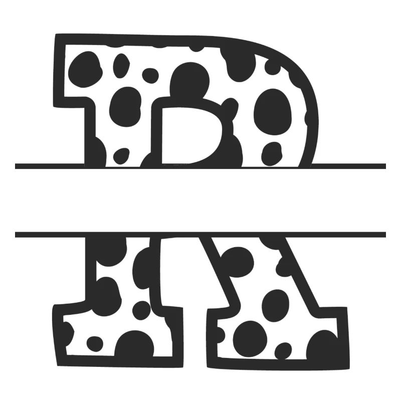 Letter R custom cow pattern
