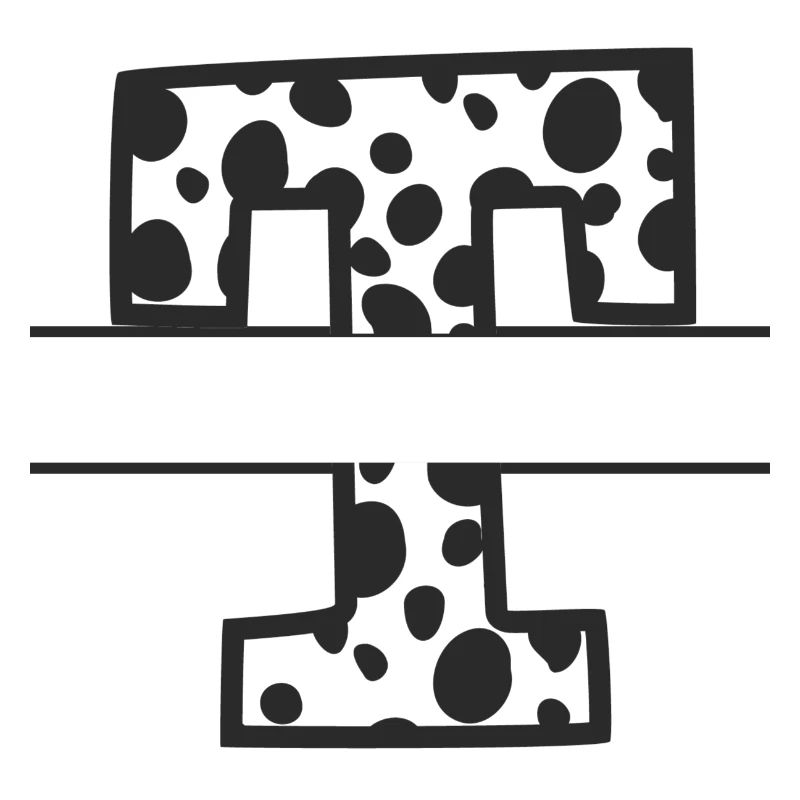 letter t custom cow pattern