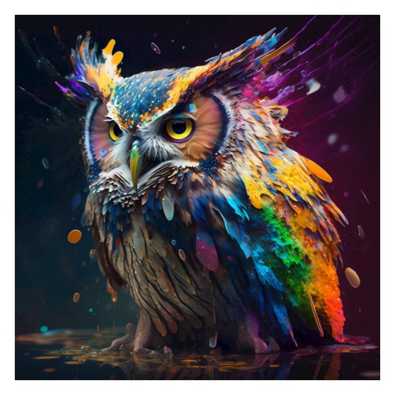 Colored owl, unique design