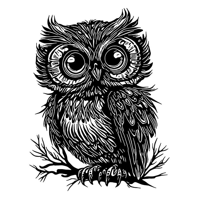 Große Augen Wald Eule auf einem Ast