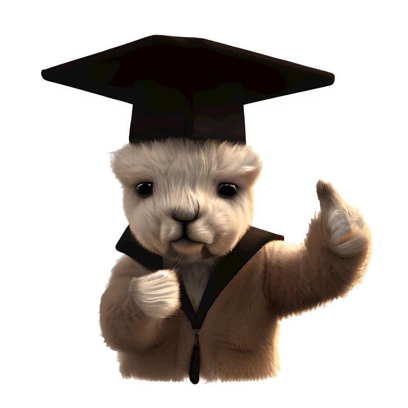 Bachelor Studium Schulabschluss Absolvent Alpaka