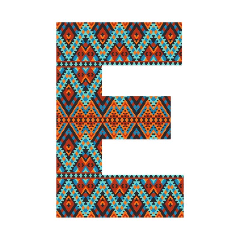 Letter E- boho design, Colorful monogram