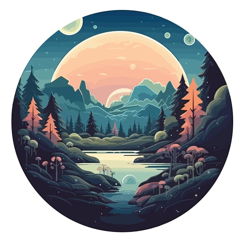 Surreal forest landscape