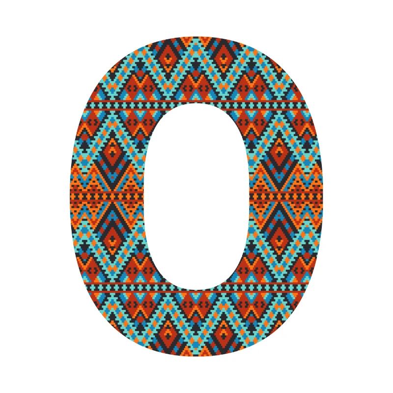 Letter O- boho design, Colorful monogram