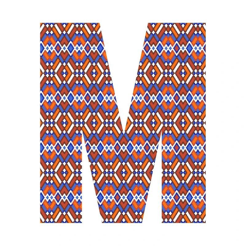 Monogramm Buchstabe M - geometrisches Muster