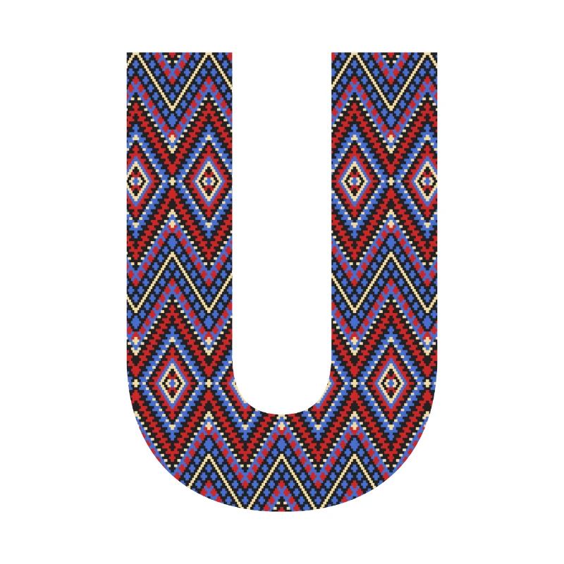 Monogram Letter U- geometric pattern