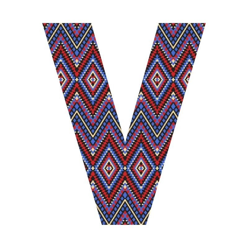 Monogramm Buchstabe V - geometrisches Muster