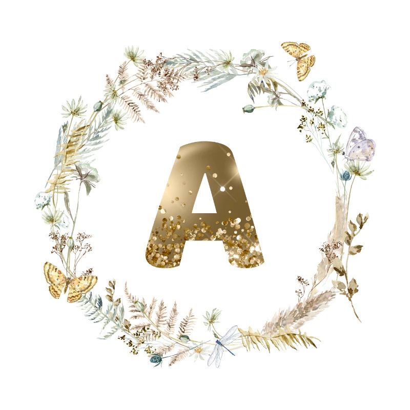 A Monogram Glitter Boho Wreath