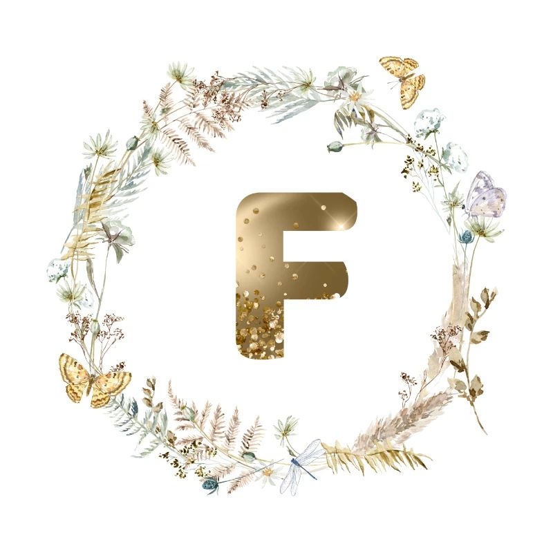 F Monogramm Glitter Boho Kranz