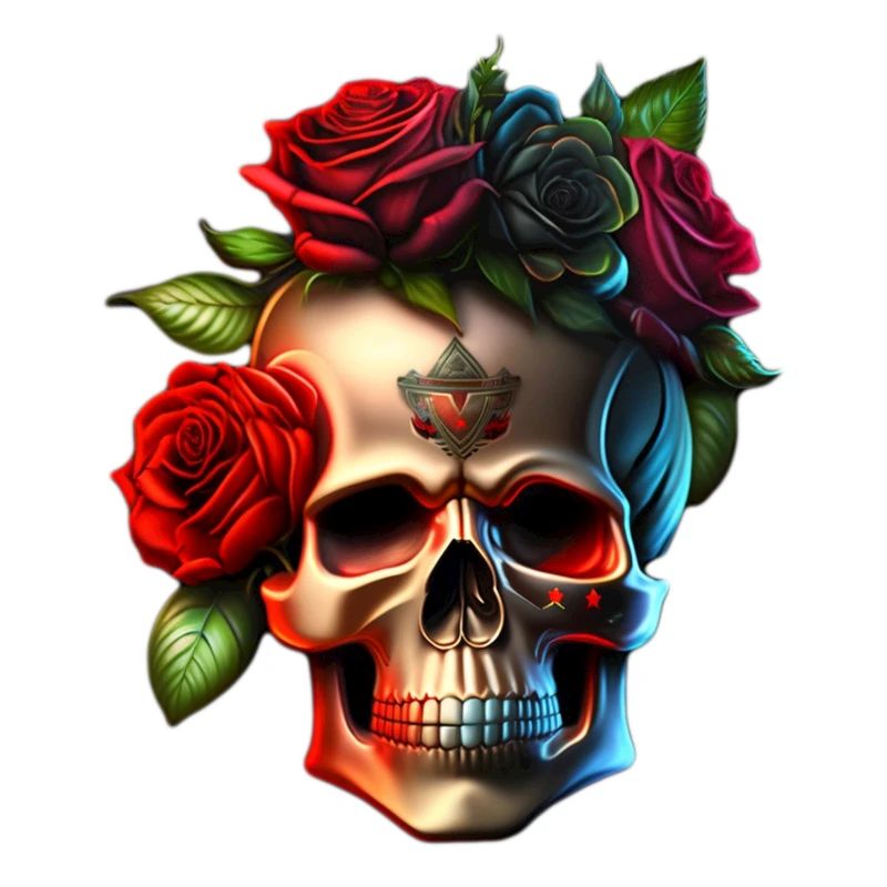 Skull with roses