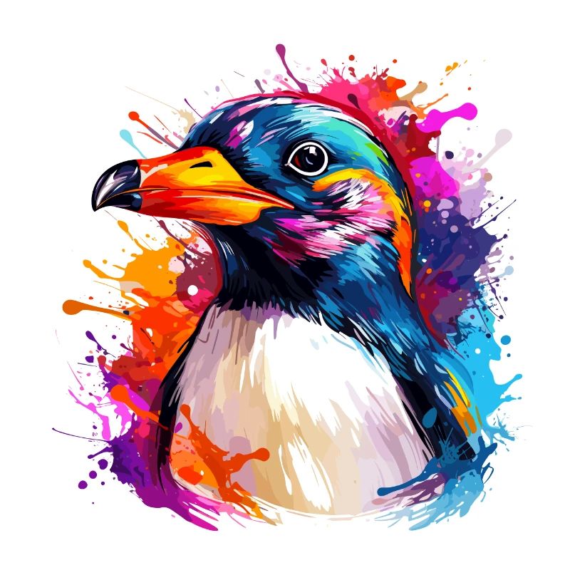 bunter Pinguin