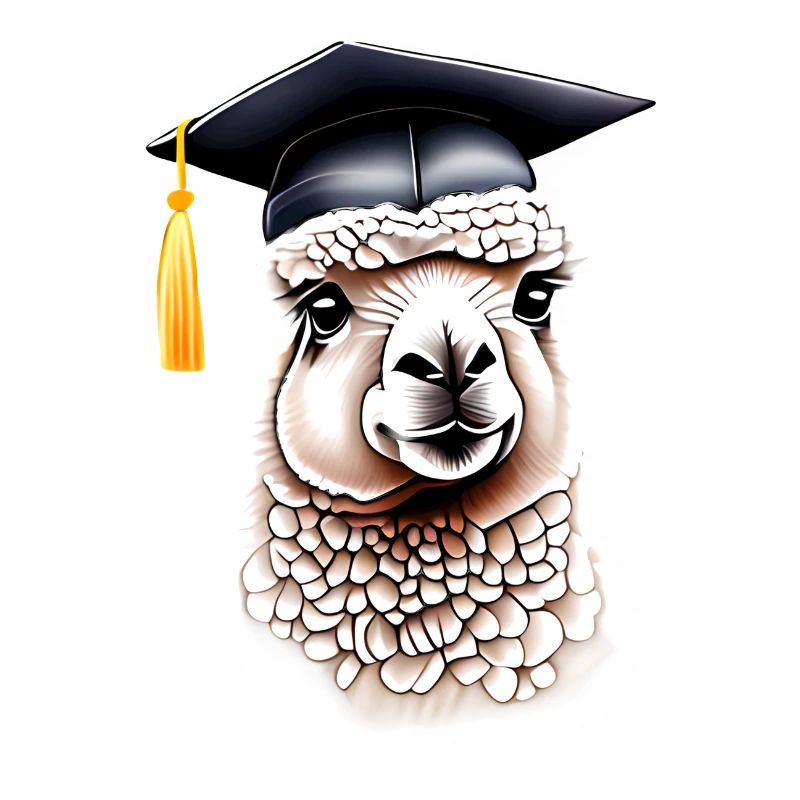 Bachelor Absolvent Alpaka Studium Schulabschluss