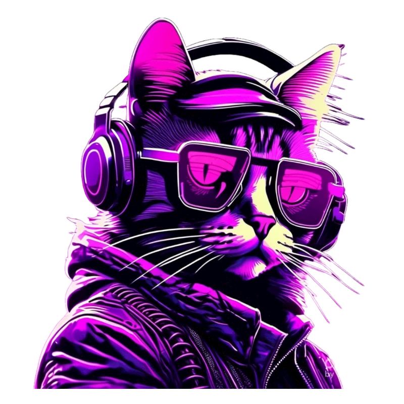 Techno Cat Néon