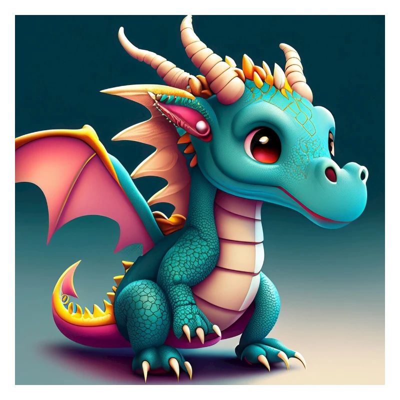 mignon petit bébé dragon drôle