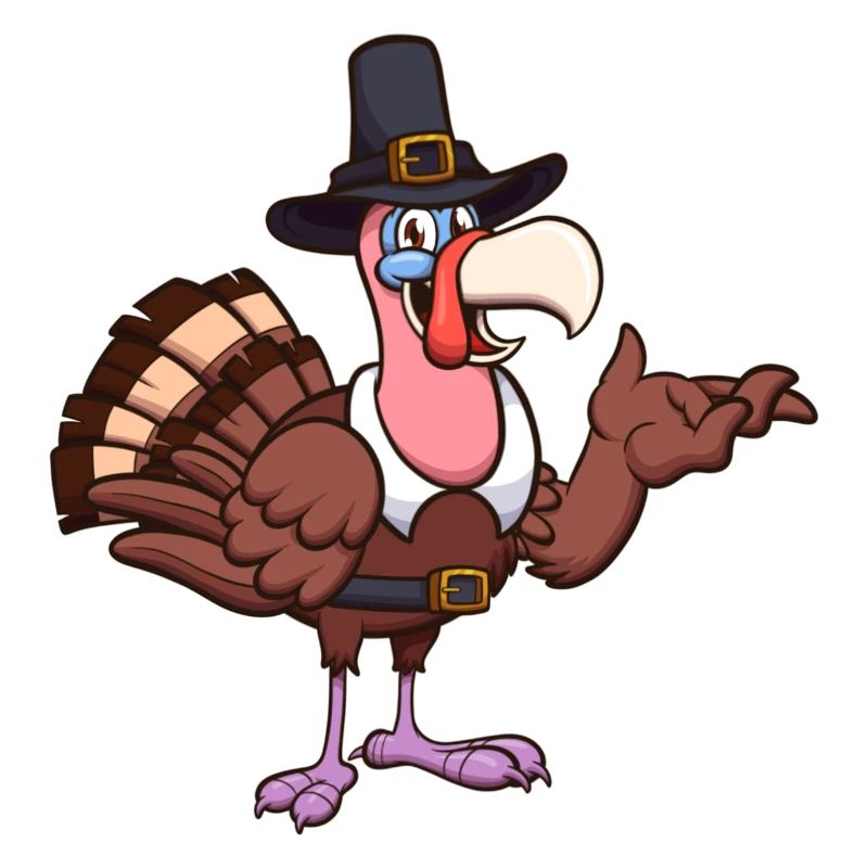 Mignon dessin animé Thanksgiving dinde