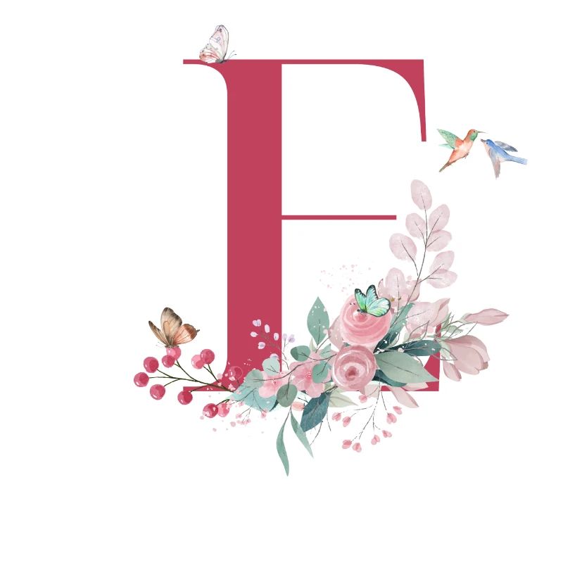 Lettre E floral -idée cadeau