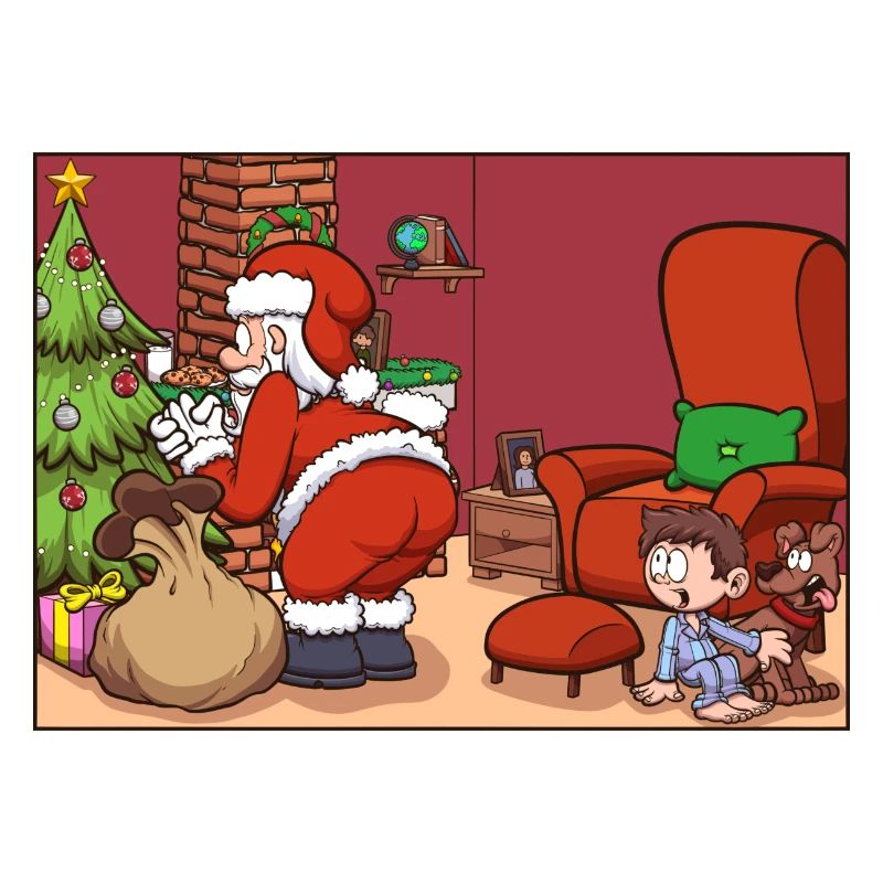 Der Weihnachtsmann wird an Heiligabend erwischt