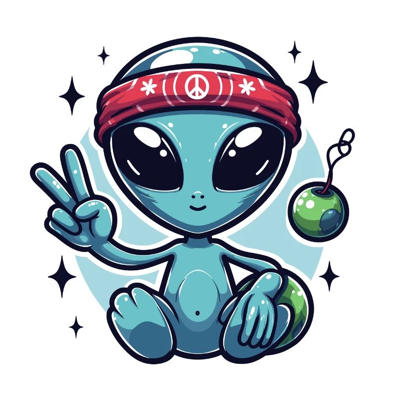 Friendly cartoon alien
