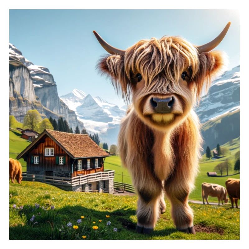 Vache Highland douce et moelleuse