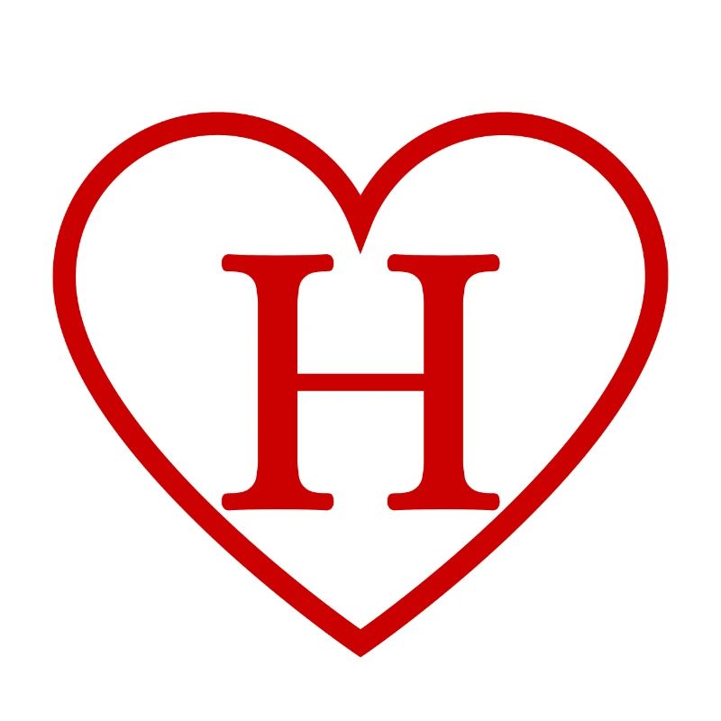 Buchstabe h rotes Herz