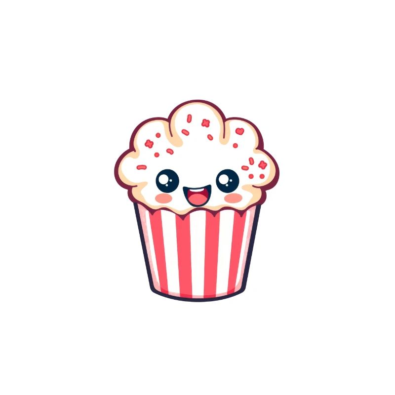 Tasse à pop-corn mignon de style dessin animé