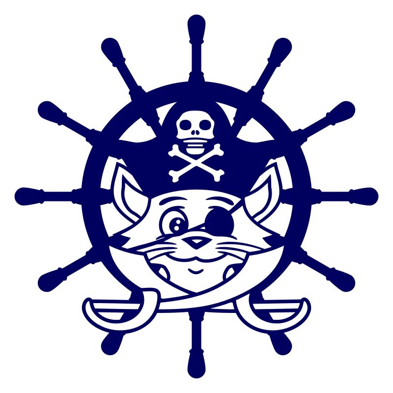 Pirate Cat Saber Steering Wheel Buccaneer Eye Patch
