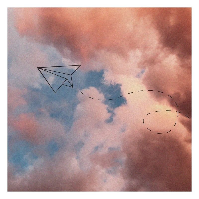 Papierflugzeug in einer ästhetischen Abbildung.